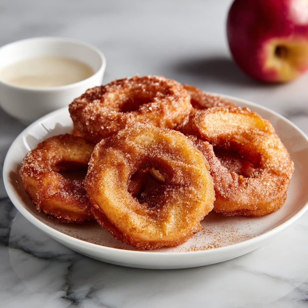 Delightful Fried Cinnamon Apple Rings - A Crispy Treat 4 Fried Cinnamon Apple Rings