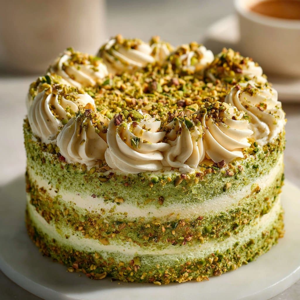Pistachio Dacquoise Cake
