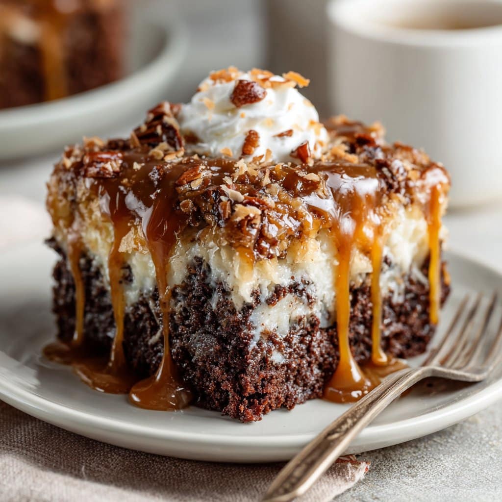 Easy German Chocolate Poke Cake: Moist, Decadent Delight 4 German Chocolate Poke Cake – Moist, Decadent & Easy to Make