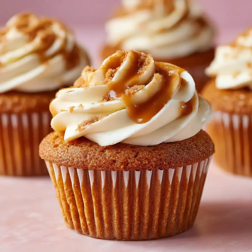 Decadent Biscoff cupcakes topped with rich frosting and Biscoff spread.
