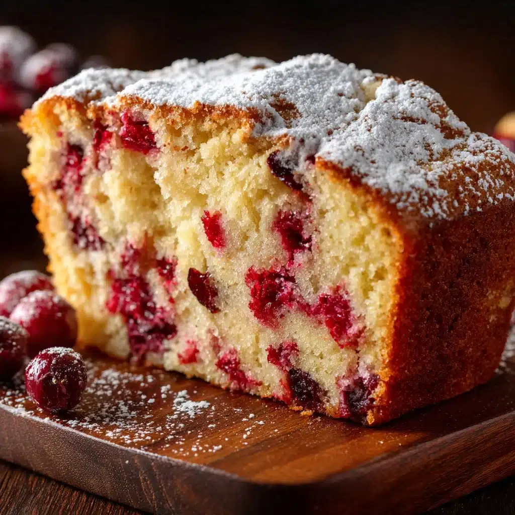 Delicious Cranberry Christmas Cake adorned with festive decorations