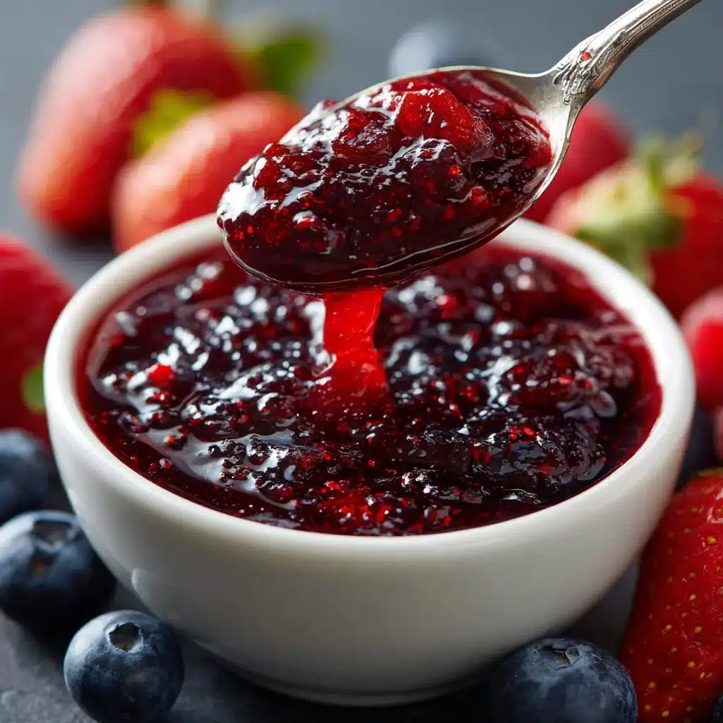Delightful Homemade Mixed Berry Jam: A Sweet Adventure 3 Jar of homemade mixed berry jam with fresh berries