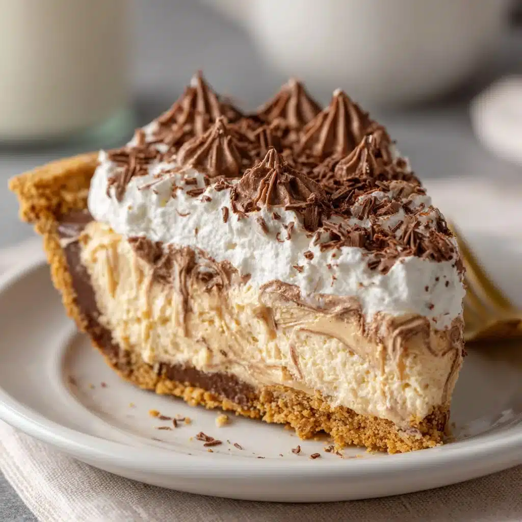 No-Bake Cream Cheese Peanut Butter Pie with Chocolate Whipped Cream 3 No-bake cream cheese peanut butter pie with chocolate whipped cream topping