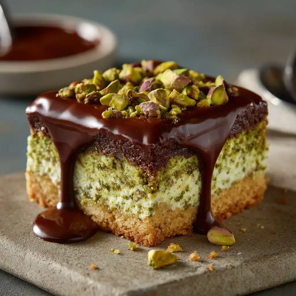 No-bake pistachio cheesecake bars with a creamy texture and nutty flavor
