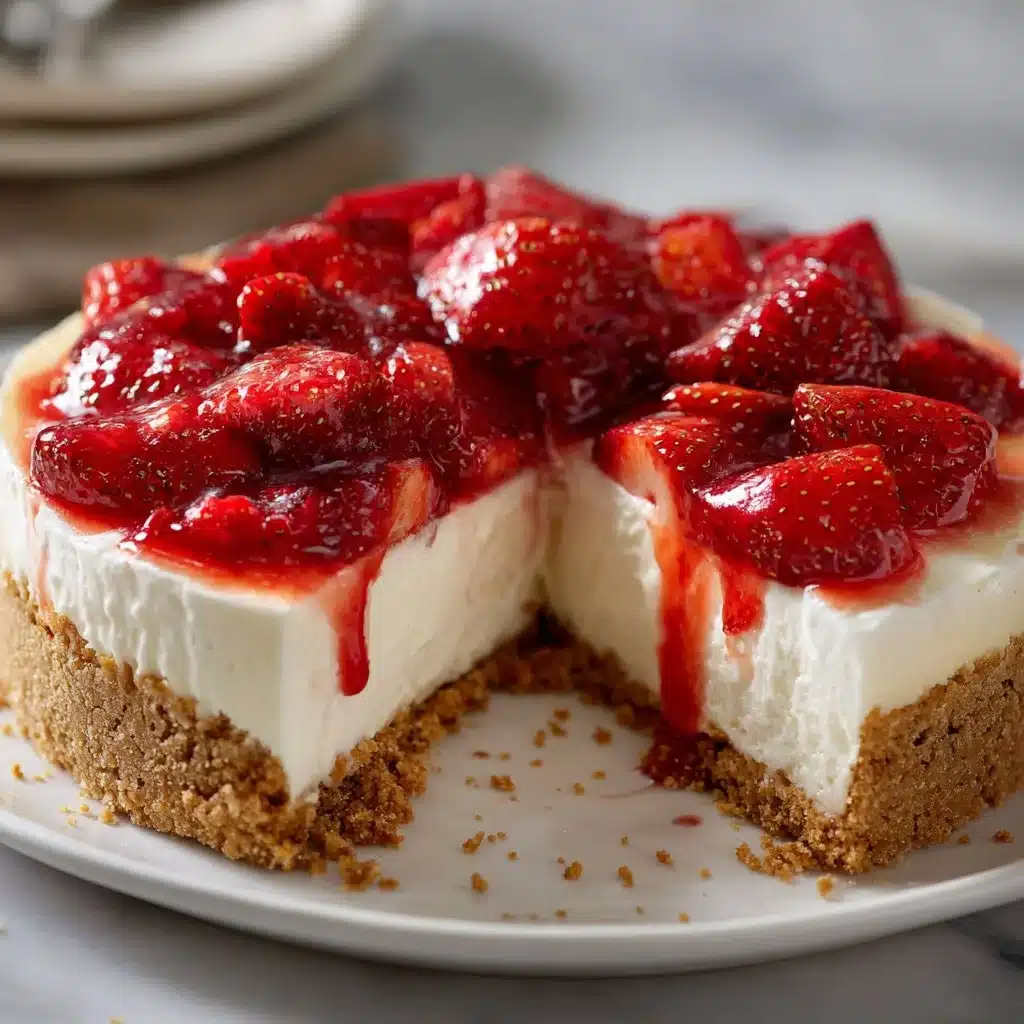 Irresistible No-Bake Strawberry Cheesecake Recipe 3 Delicious no-bake strawberry cheesecake topped with fresh strawberries