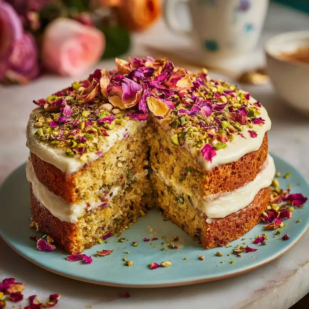 Sweet Romance: Discover the Joy of Persian Love Cake 3 A beautifully decorated Persian Love Cake showcasing its rich flavors and textures.