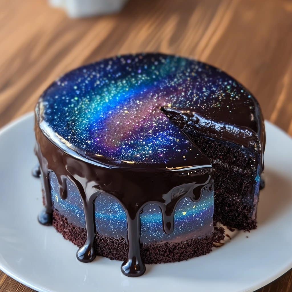 Create a Stunning Galaxy Mirror Glaze Cake at Home 4 Galaxy Mirror Glaze Cake