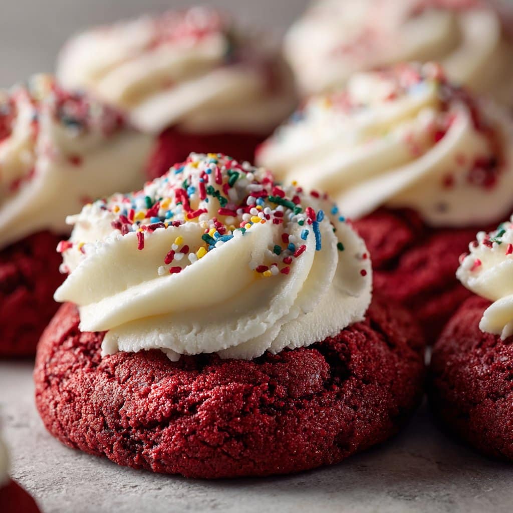 Red Velvet Cookies with Cream Cheese Frosting