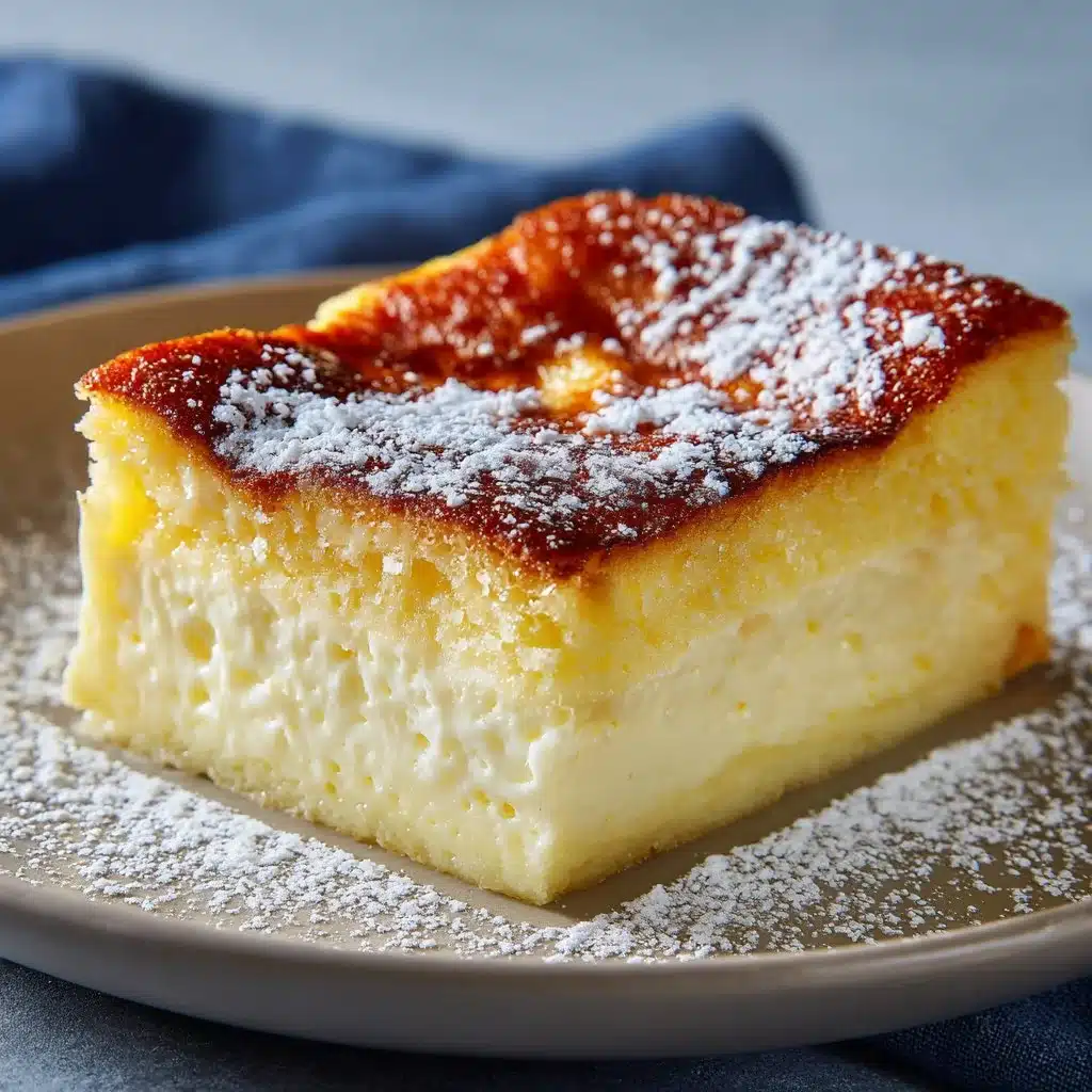 Vanilla Magic Custard Cake: Your New Favorite Dessert 3 Deliciously baked Vanilla Magic Custard Cake with creamy layers and golden top.