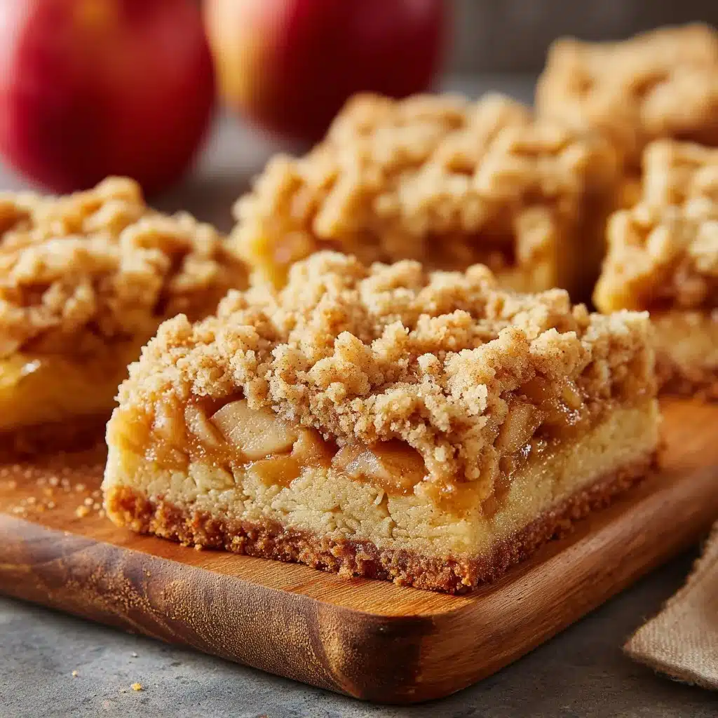Delicious homemade Apple Crumb Bars with a golden crust and apple filling