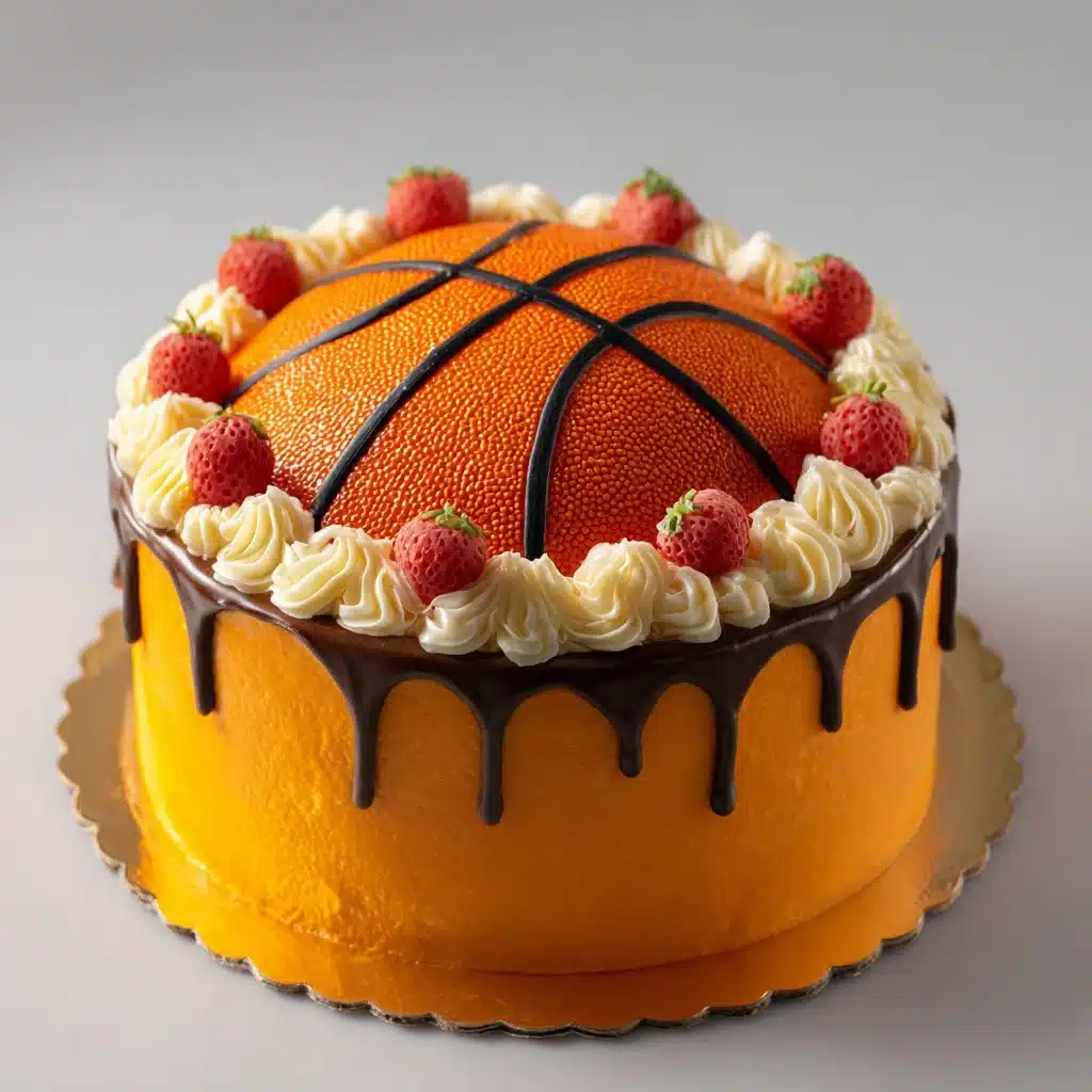 Delicious basketball-themed cake for sports celebrations and parties.