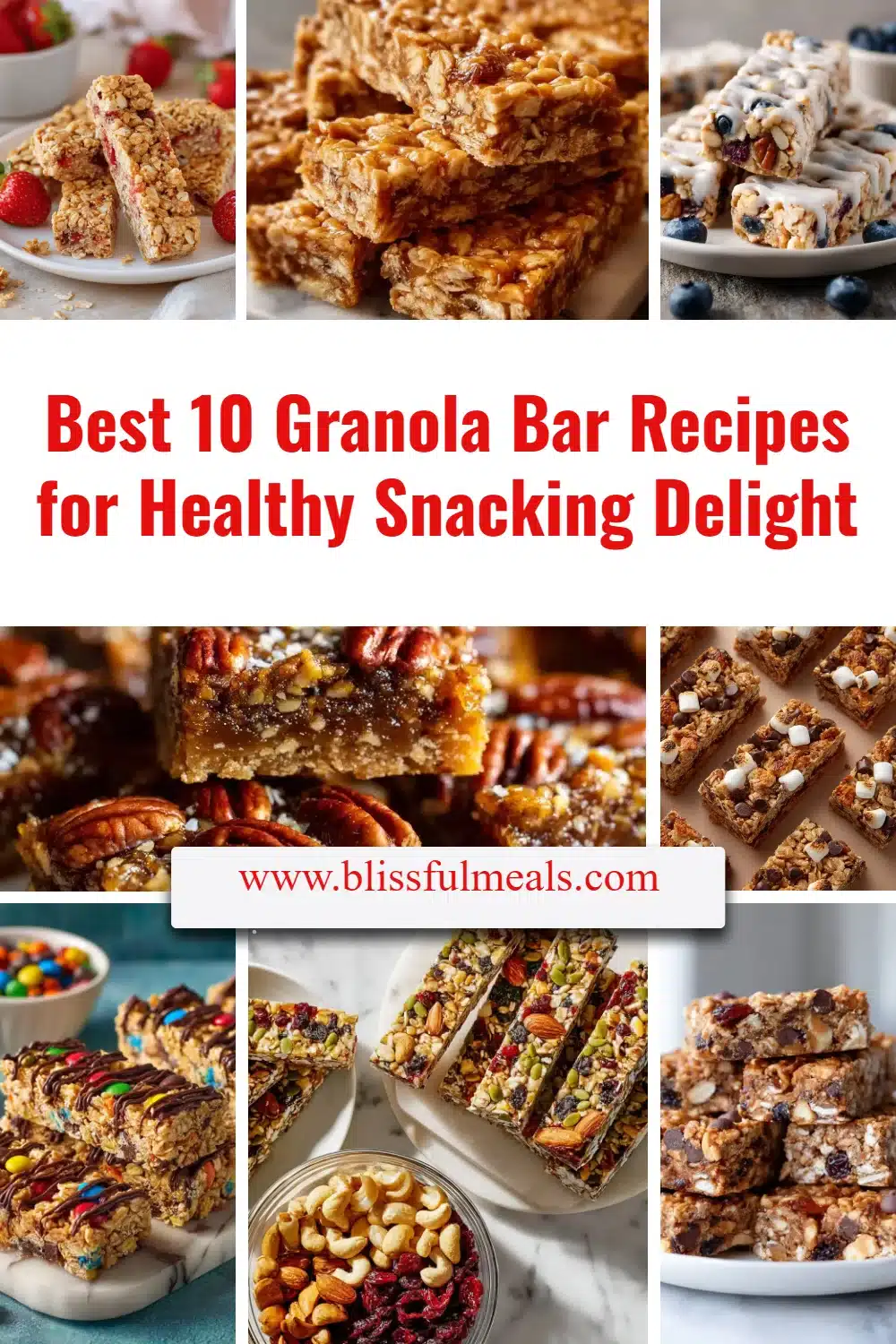 Assorted homemade granola bars for healthy snacking recipes