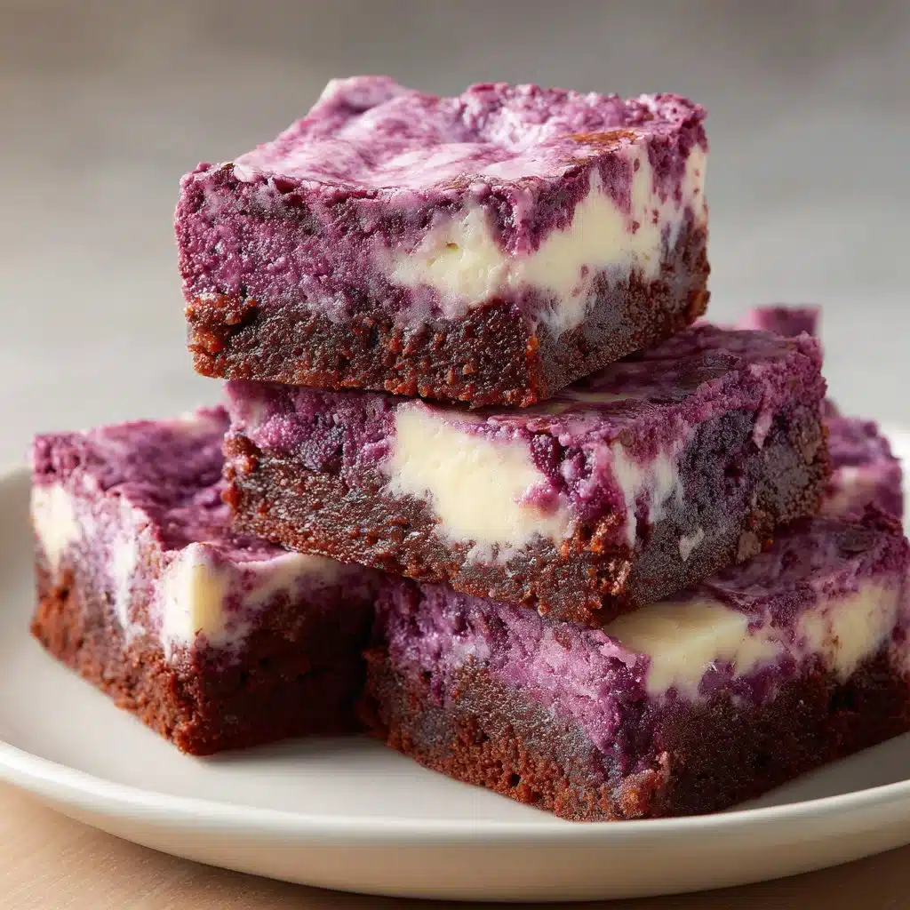 Home Page 7 Delicious ube brownies ready to be served on a plate