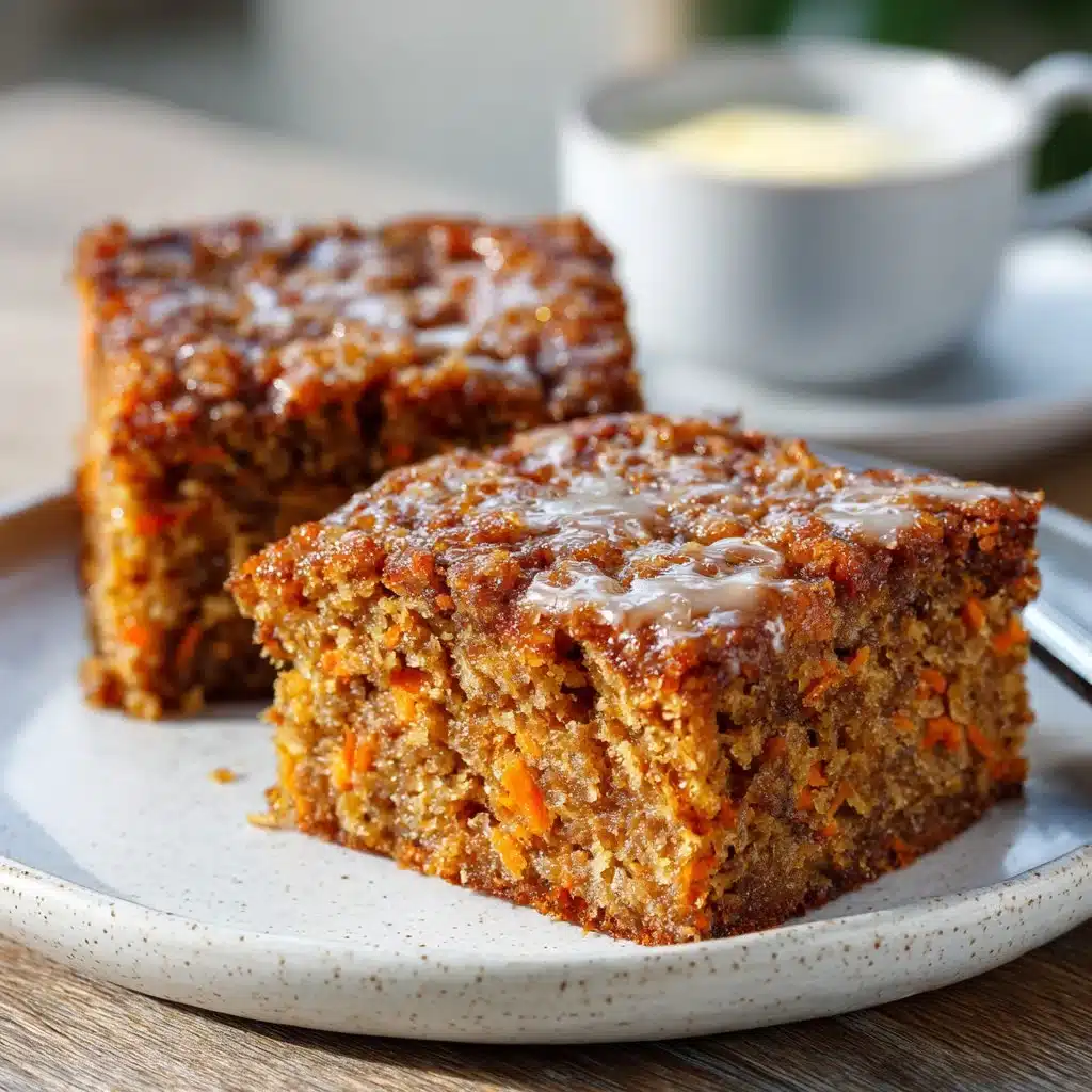 Delicious slice of flourless oatmeal carrot cake with cream cheese frosting
