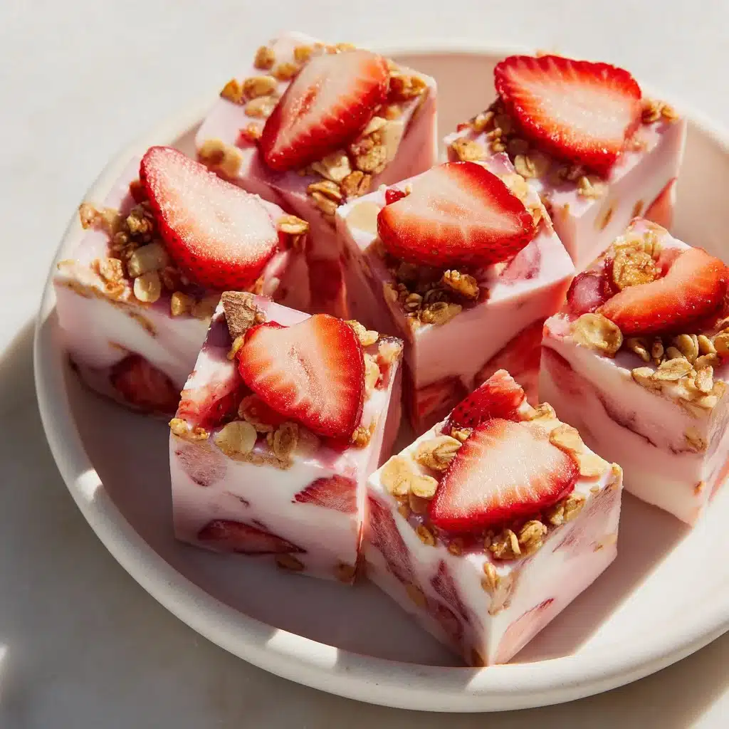 Delicious frozen strawberry yogurt bites for a refreshing healthy snack