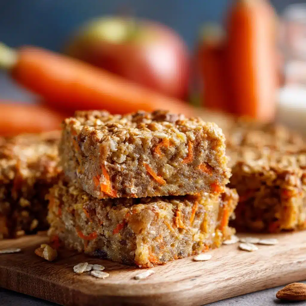 Healthy oatmeal, apple, and carrot bar for a nutritious snack option