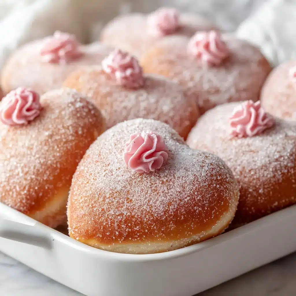 Heart Shaped Strawberry Cheesecake Donuts