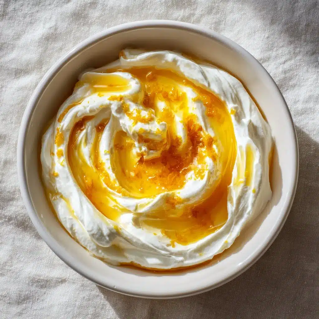 Honey Labneh served with Double-Citrus Curd in a stylish bowl