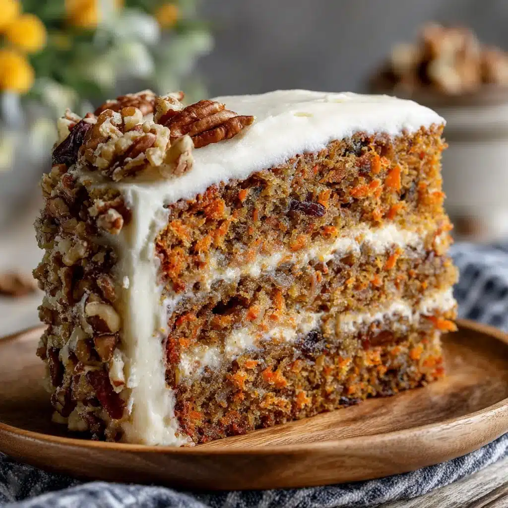 Moist and delicious Mom’s Legendary Carrot Cake with cream cheese frosting