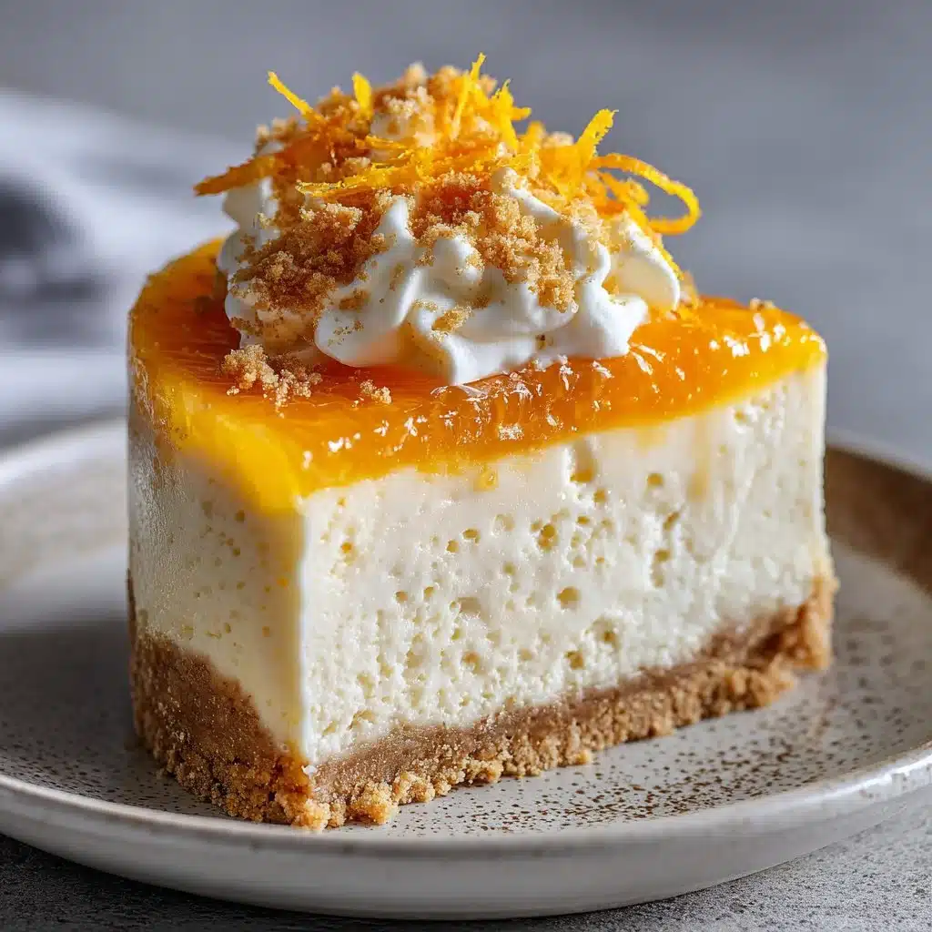 No-Bake Orange Creamsicle Cheesecake with whipped cream and orange slices