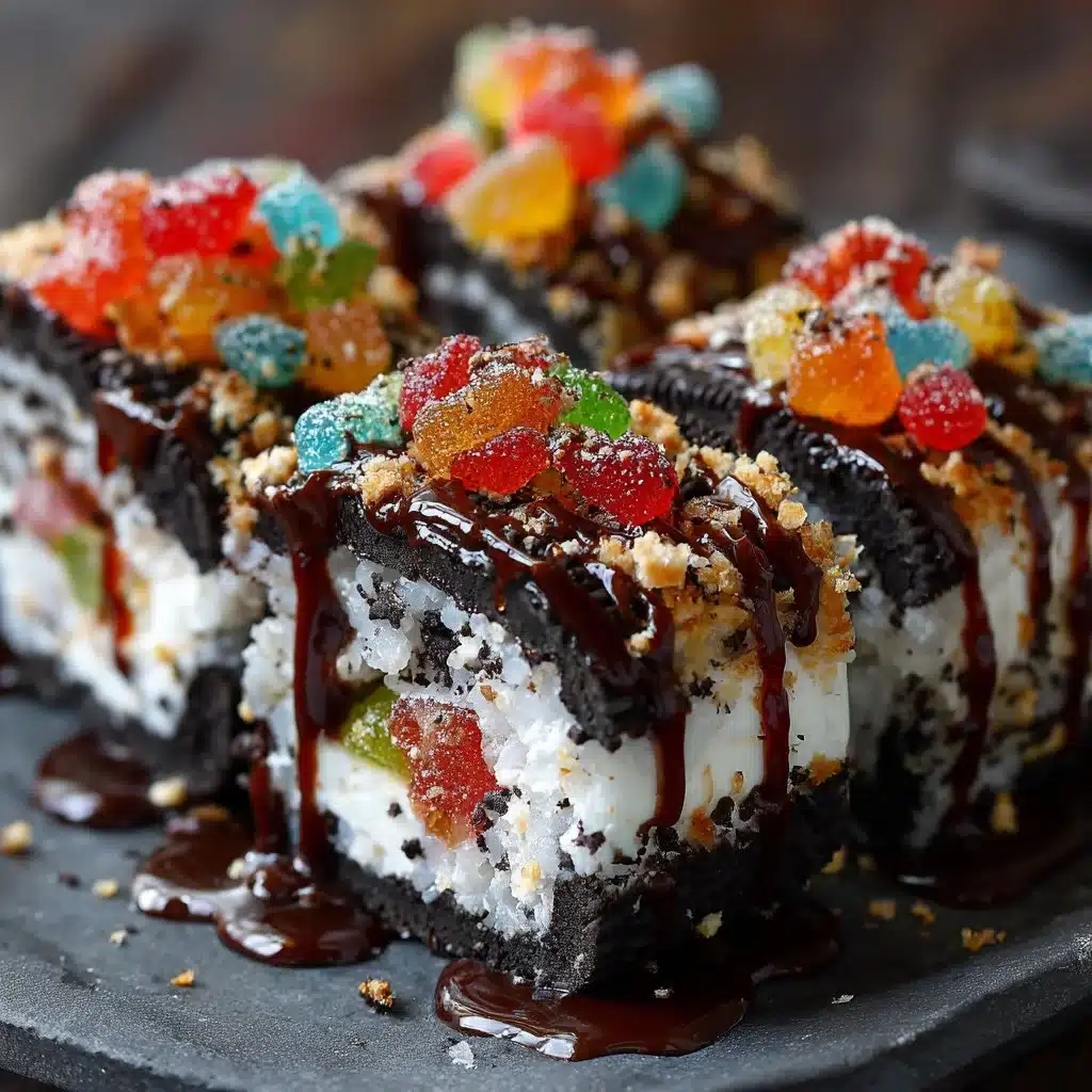 Delicious Oreo Sushi Rolls made with crushed Oreos and sweet fillings