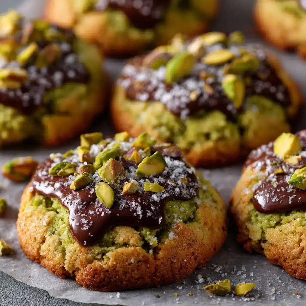 Delicious homemade pistachio cream cookies on a plate