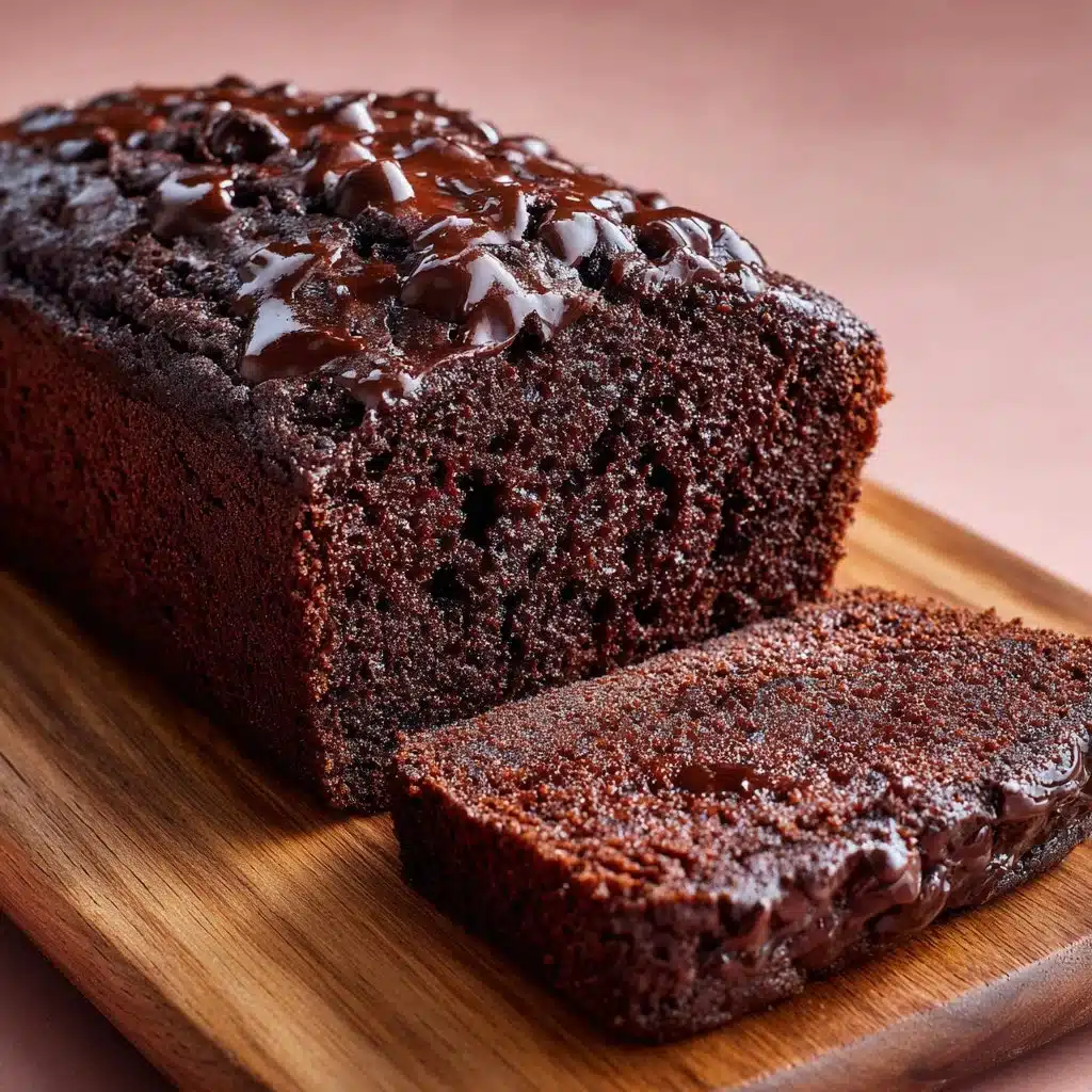 Deliciously fudgy chocolate loaf cake with rich chocolate glaze