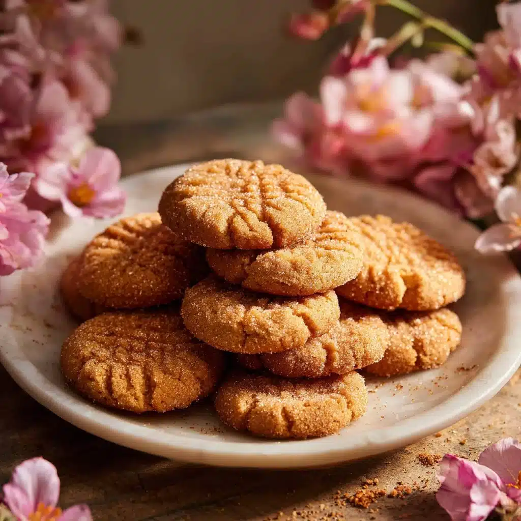Plate of homemade sweet potato snickerdoodles cookies with cinnamon sugar coating.