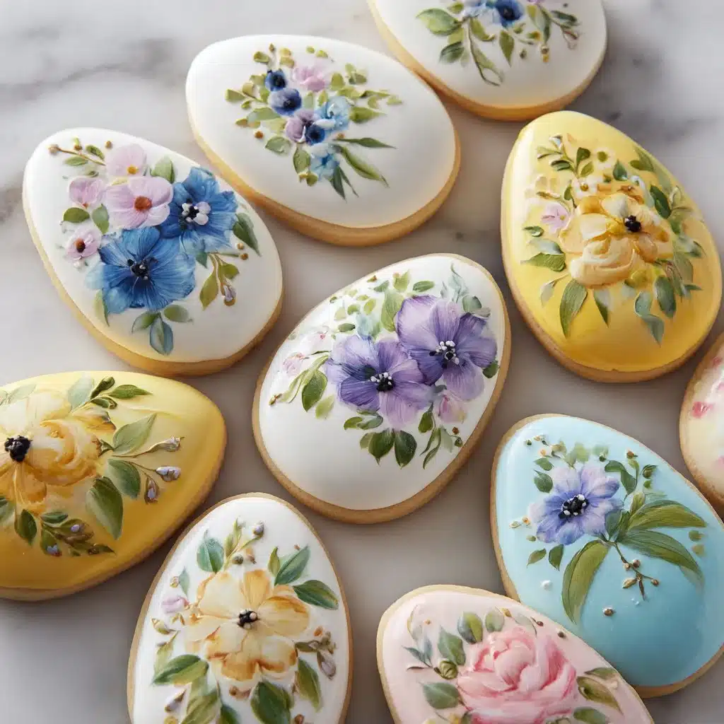 Home Page 1 Beautiful watercolor floral holiday egg cookies decorated for festive celebrations