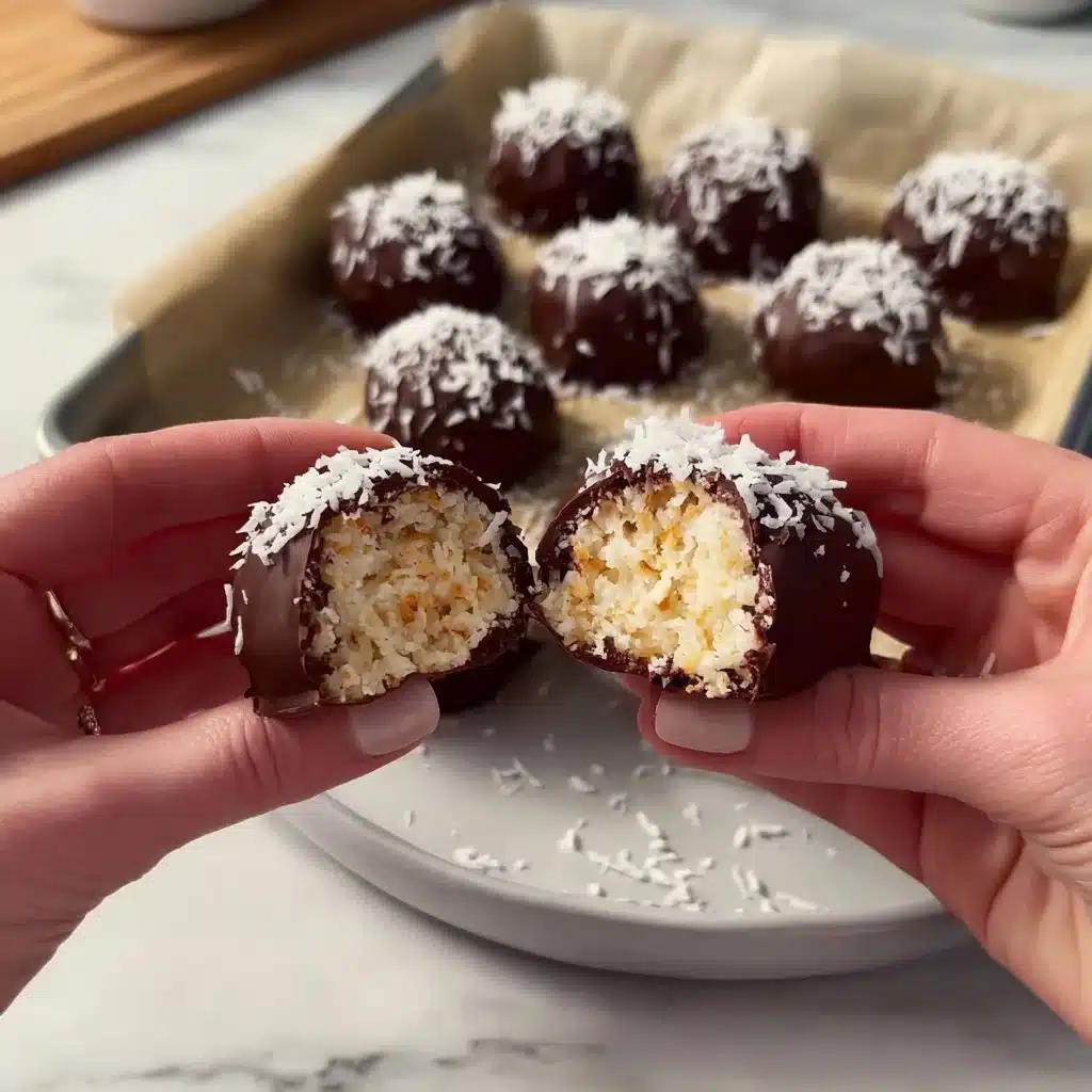 Delicious Chocolate Coconut Yogurt Bites on a plate, perfect for a healthy snack.