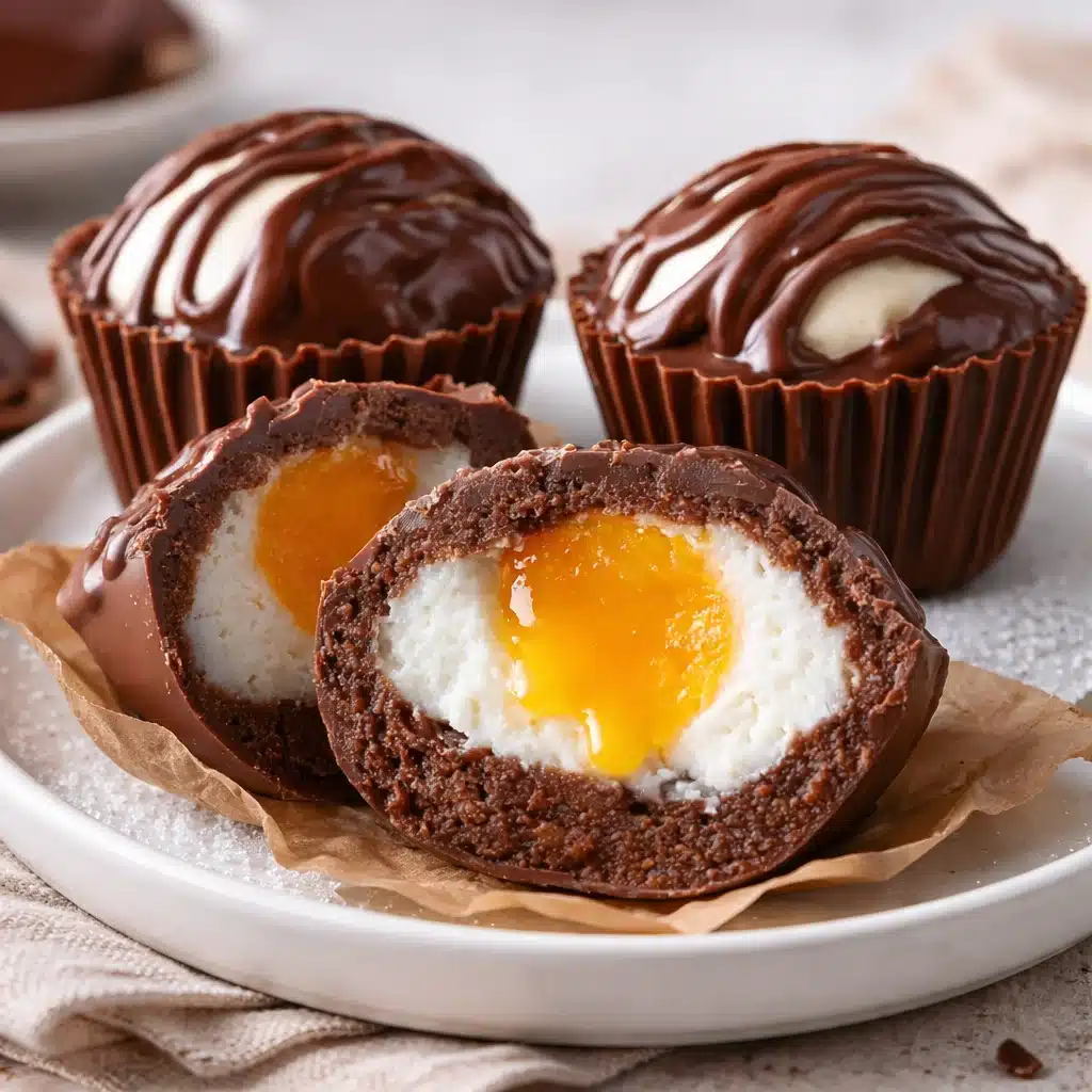 Home Page 4 Delicious Chocolate Creme Eggs with creamy filling and colorful wrapping