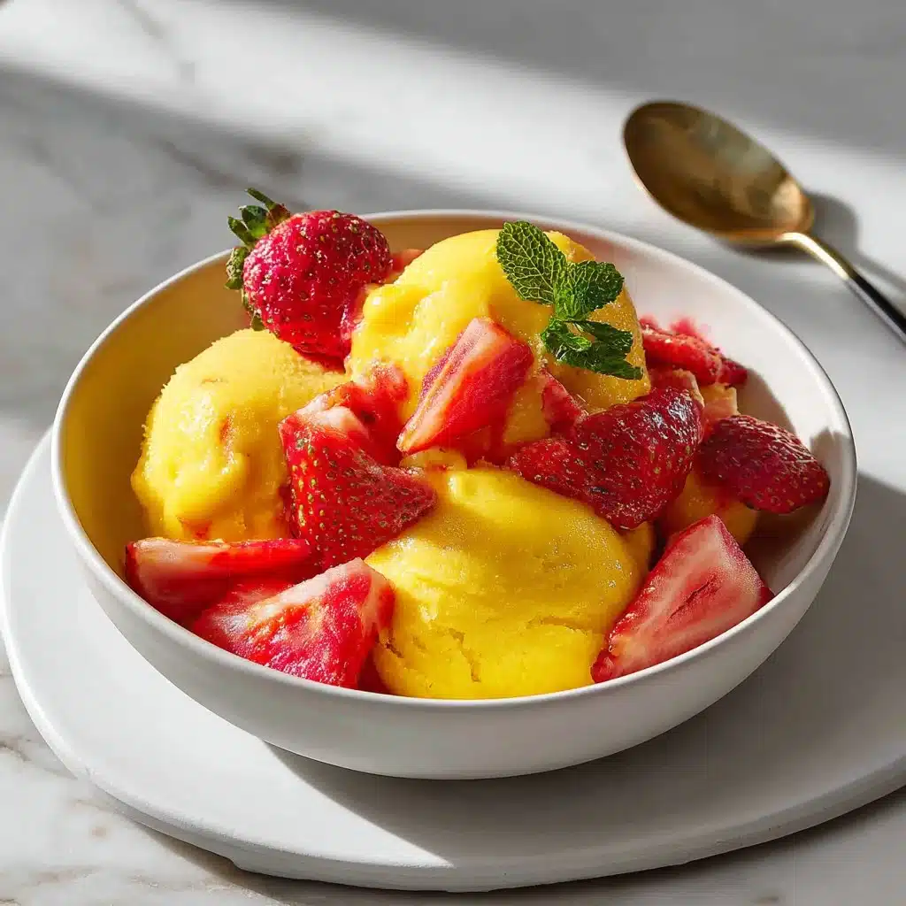 Homemade Mango Strawberry Sorbet