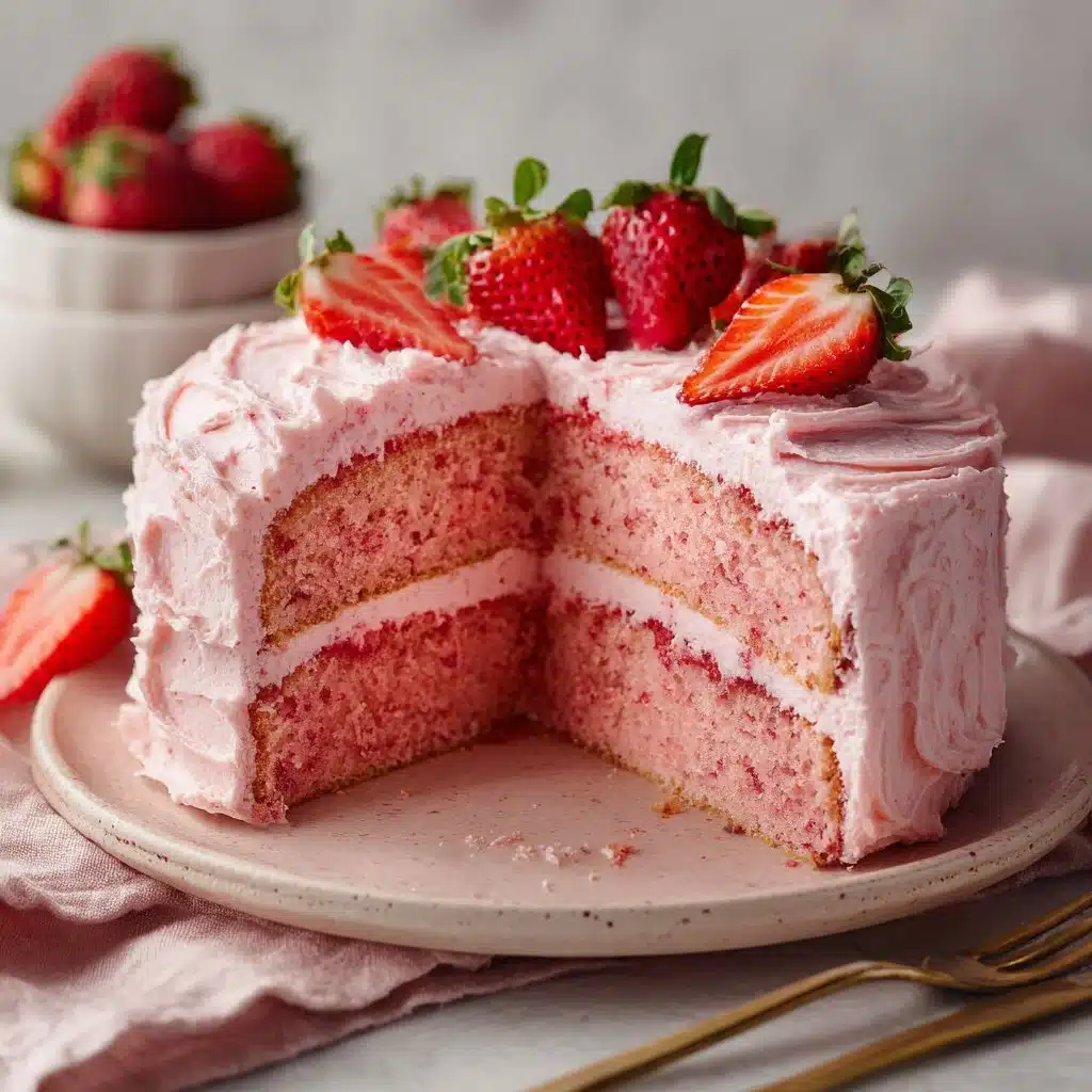 Homemade Strawberry Cake with Strawberry Frosting 4 Homemade Strawberry Cake with Strawberry Frosting