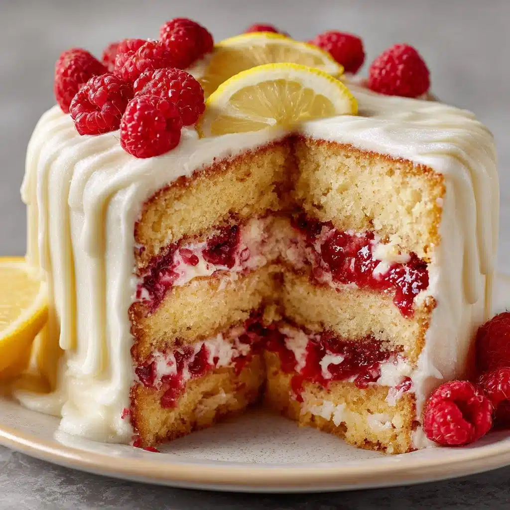 Luscious Lemon Raspberry Layer Cake