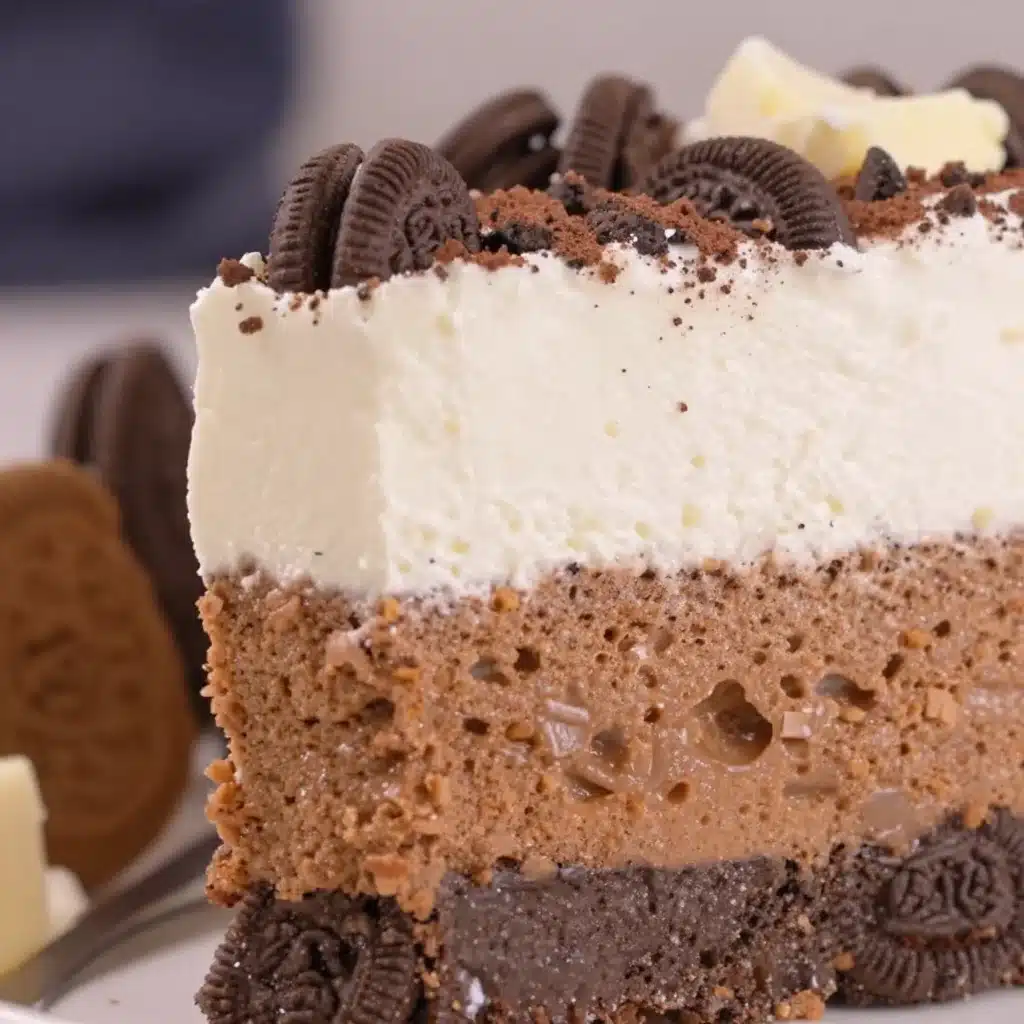 Decadent Oreo Mousse Cake 3 Delicious Oreo Mousse Cake with whipped cream and Oreo cookie topping
