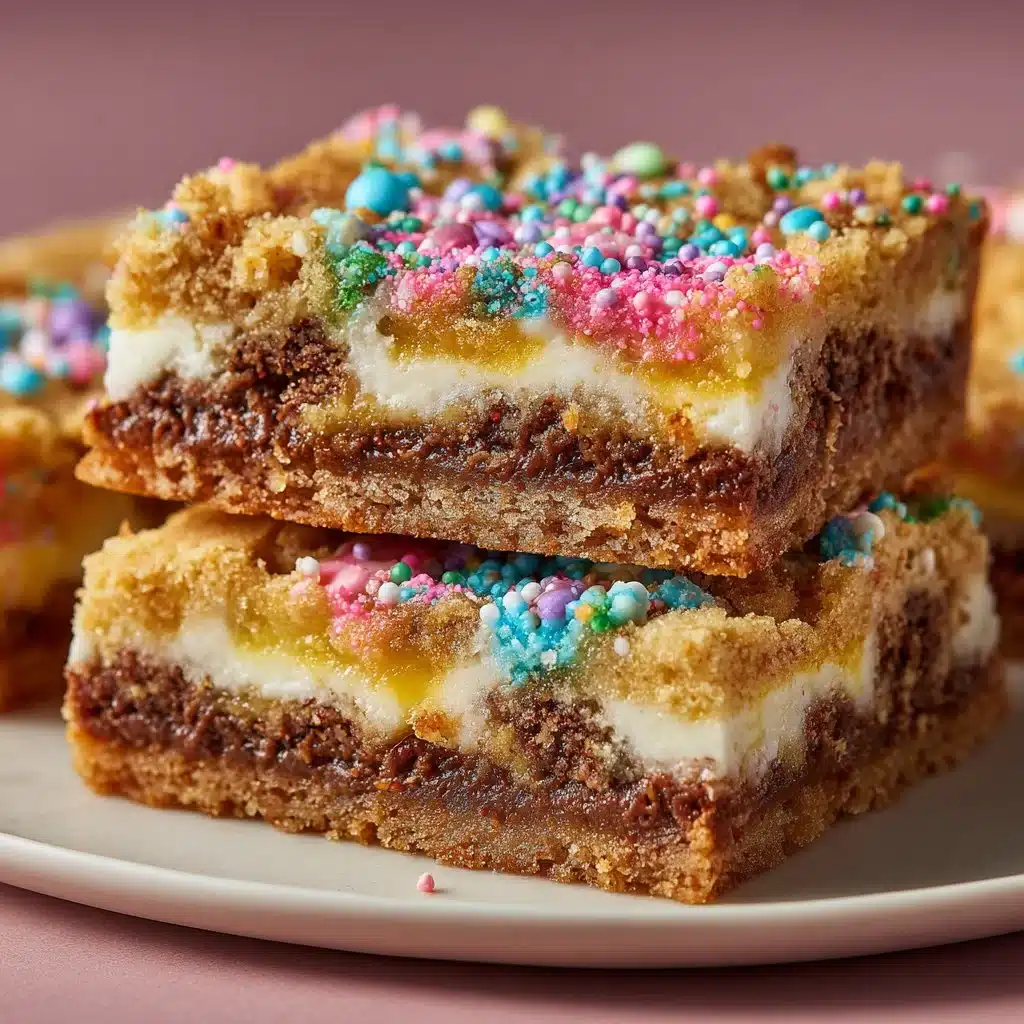 Delicious Pop Tart Cookie Bars with colorful frosting and sprinkles
