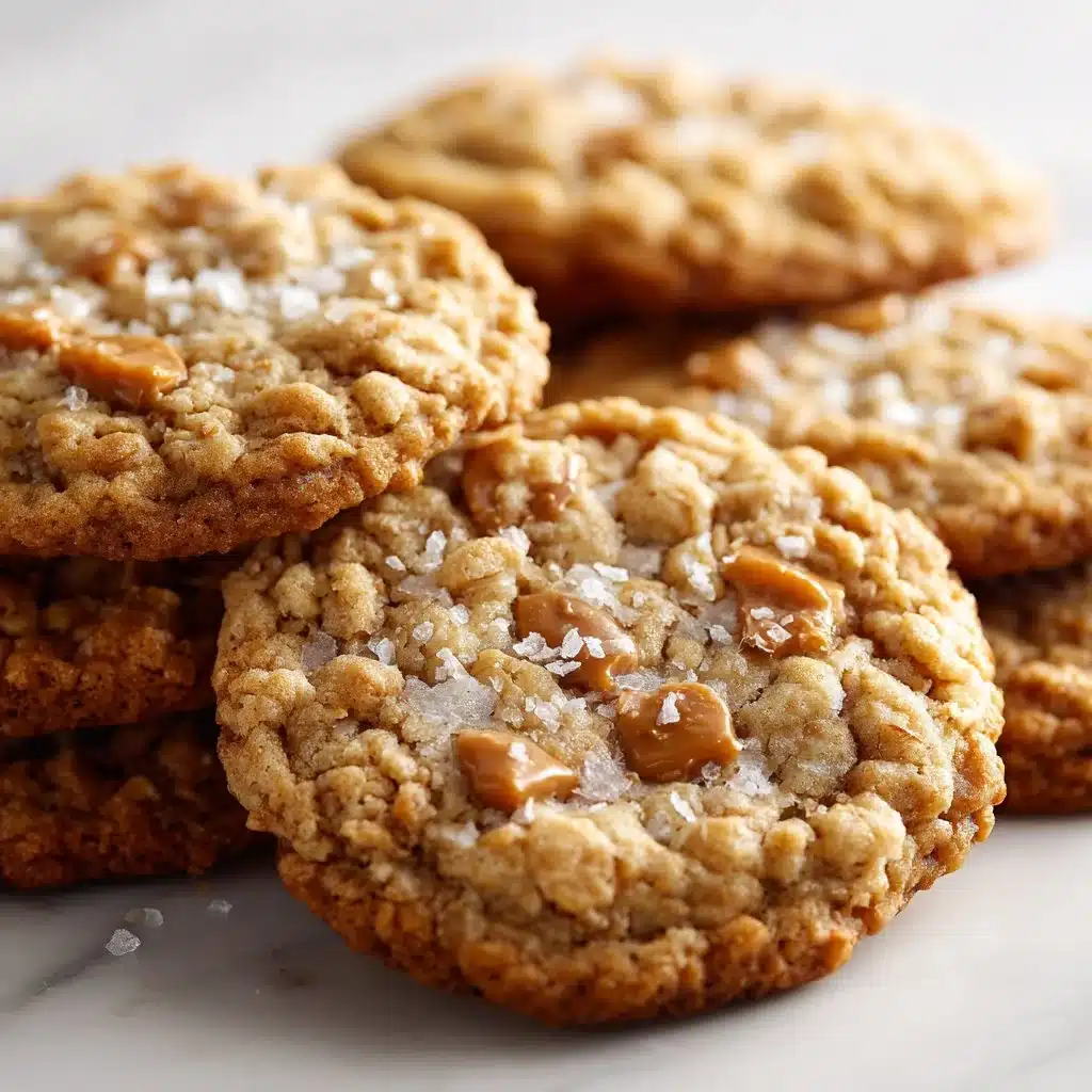 Delicious soft and chewy butterscotch oatmeal cookies on a cooling rack.