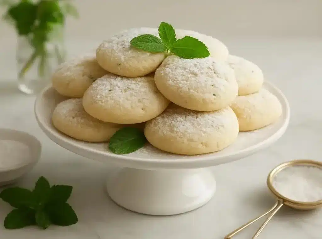 Delicious classic mint julep cookies with mint frosting and bourbon flavor