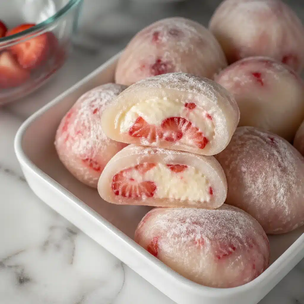 Creamy Strawberry Cheesecake Mochi
