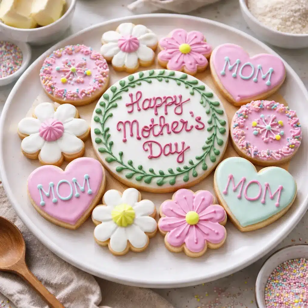 Delicious and easy Mother's Day cookies decorated with hearts and flowers