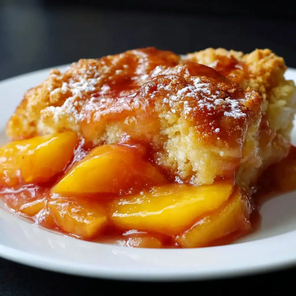 Delicious easy peach cobbler made with canned peaches