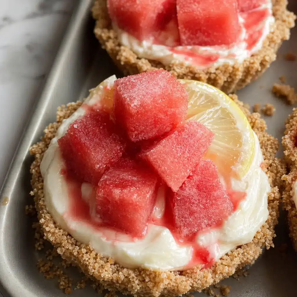Frozen Watermelon Lemon Cream Tarts