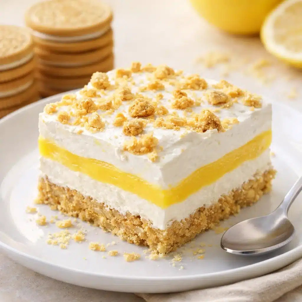 Home Page 4 Heavenly Oreo lemon dessert with layers of creamy filling and cookie crust