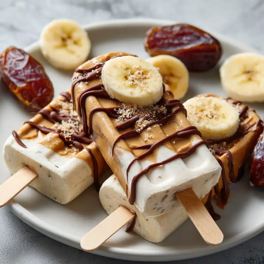 Homemade Creamy Chocolate Banana Popsicles 3 Homemade creamy chocolate banana popsicles on a wooden table