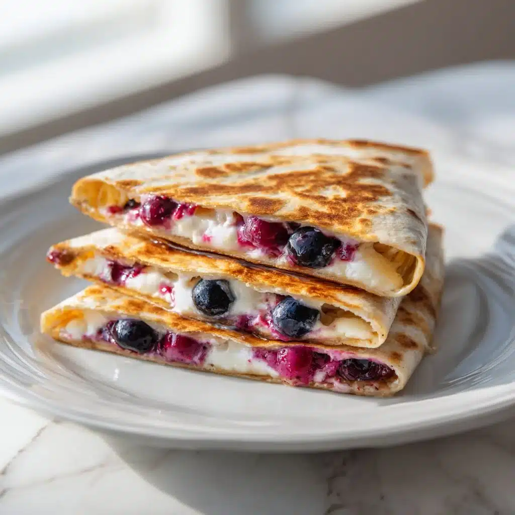 Indulgent Blueberry Cream Cheese Quesadilla