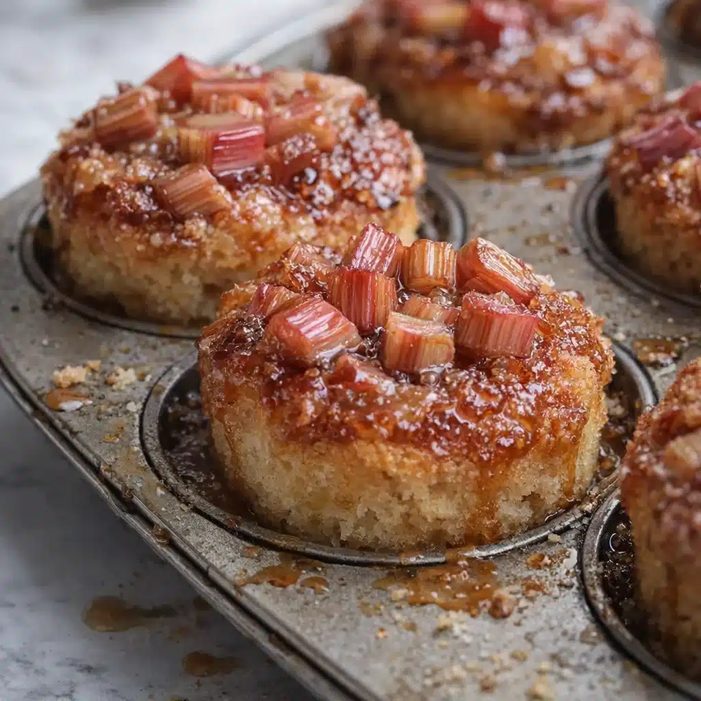 Irresistible Upside Down Rhubarb Muffins