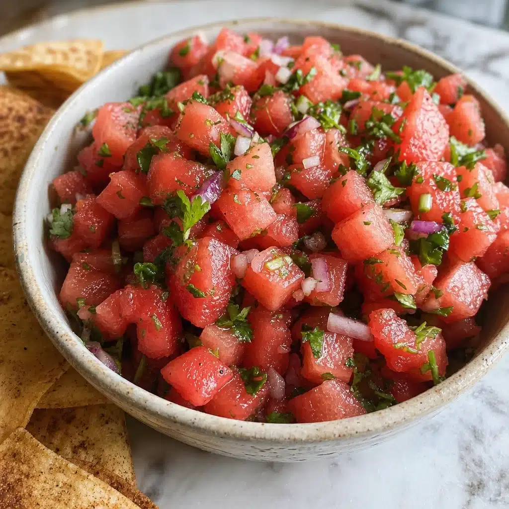 Irresistible Watermelon Salsa with Cinnamon Tortilla Chips