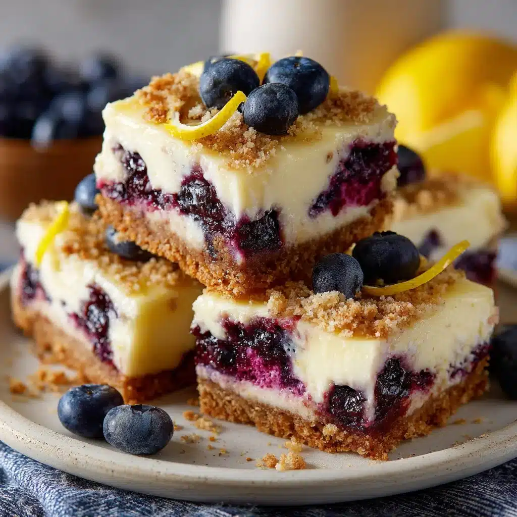 Home Page 6 Lemon blueberry cheesecake bars topped with fresh blueberries