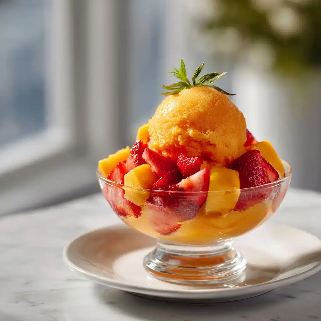 Refreshing Mango Strawberry Sorbet 4 Mango Strawberry Sorbet