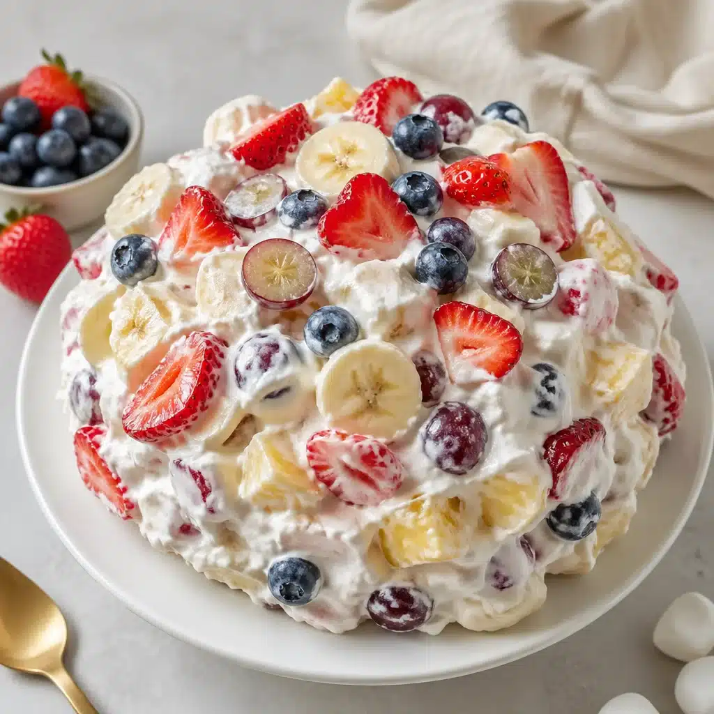 Mawmaw's Million Dollar Fruit Salad with vibrant seasonal fruits in a bowl